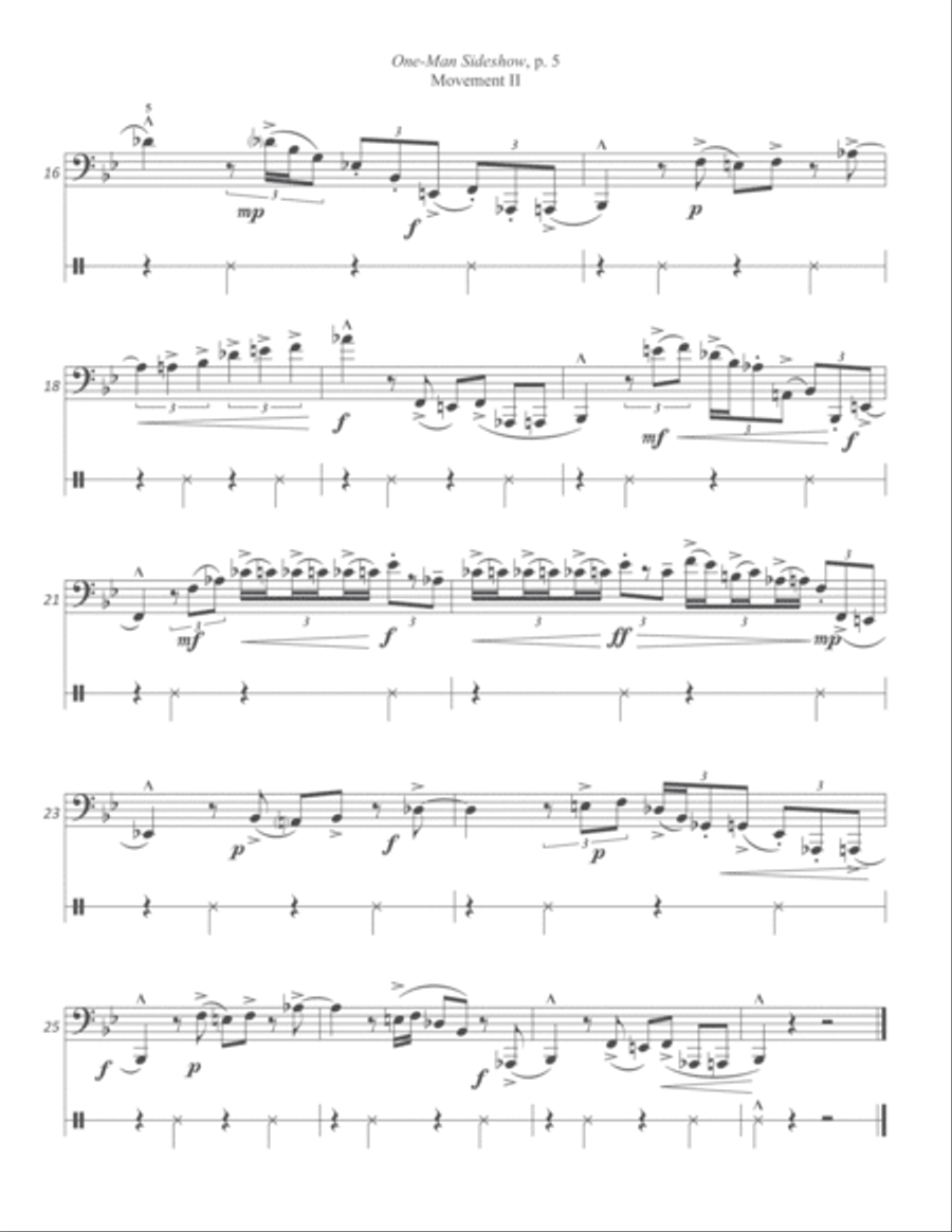 One-Man Sideshow (Bass Trombone & Hi-Hat) Bass Trombone scores gallery preview page 5