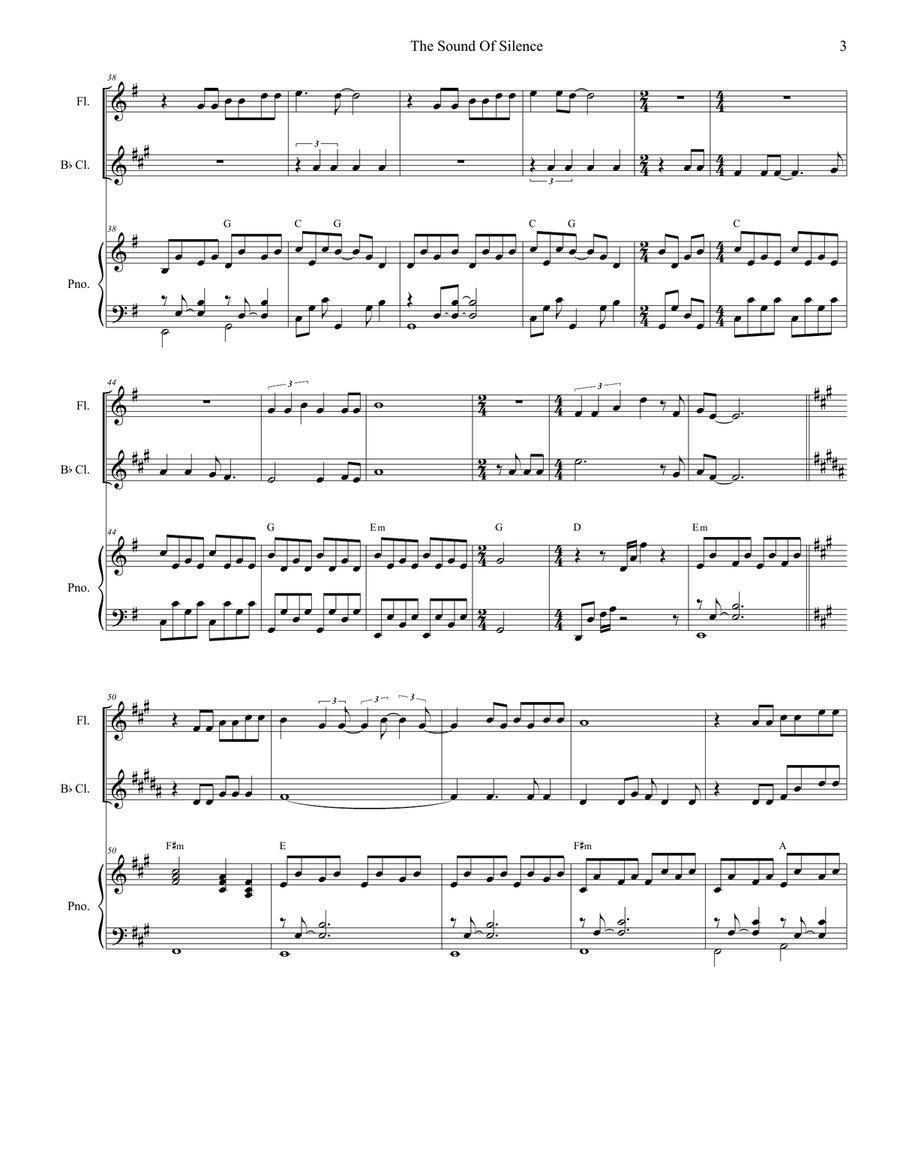 The Sound Of Silence Woodwind Duet scores gallery preview page 3