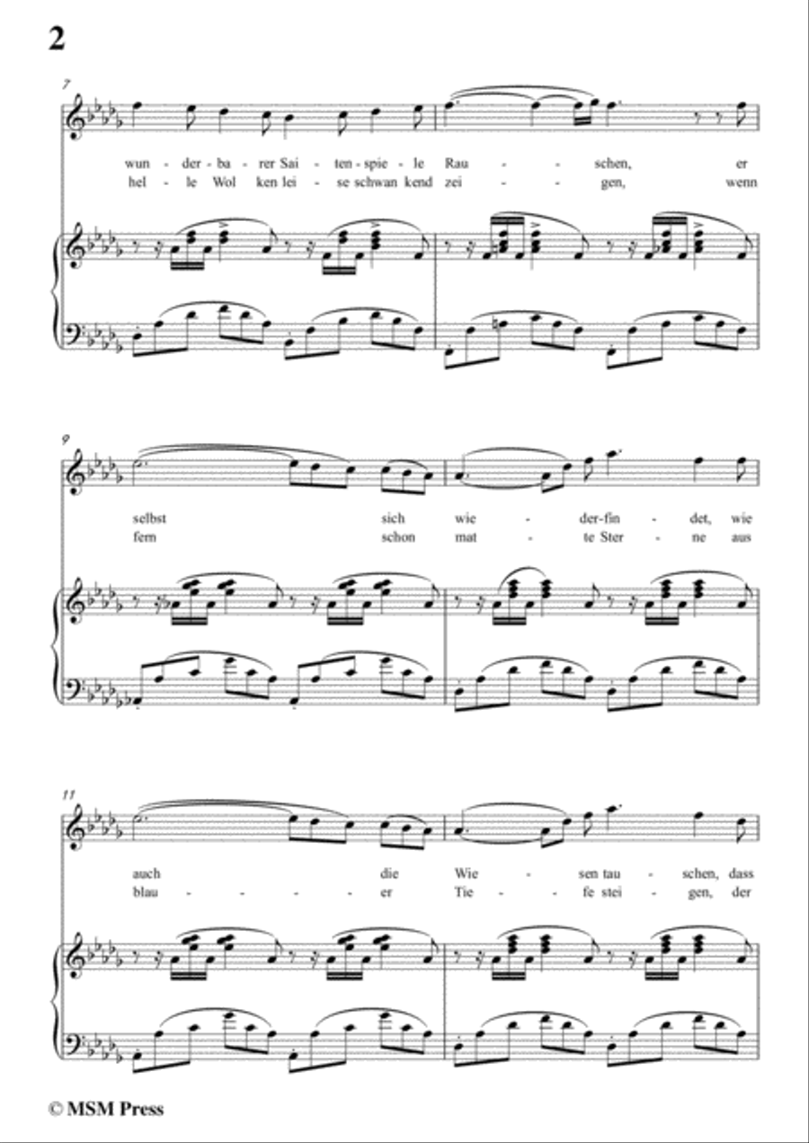 Schubert-Der Fluss,in D flat Major,for Voice&Piano Voice scores gallery preview page 4