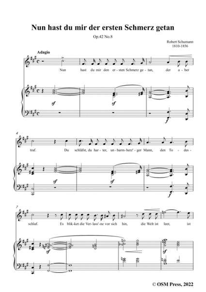 Schumann-Nun hast du mir der ersten Schmerz getan,Op.42 No.8,in f sharp minor image number null