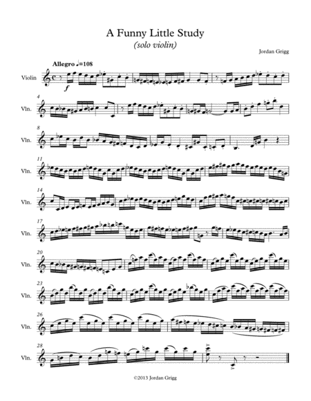 A Funny Little Study (solo violin) image number null