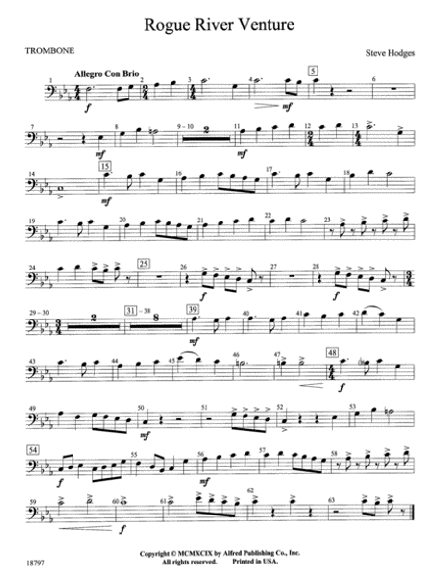 Rogue River Venture: 1st Trombone Concert Band scores gallery preview page 1