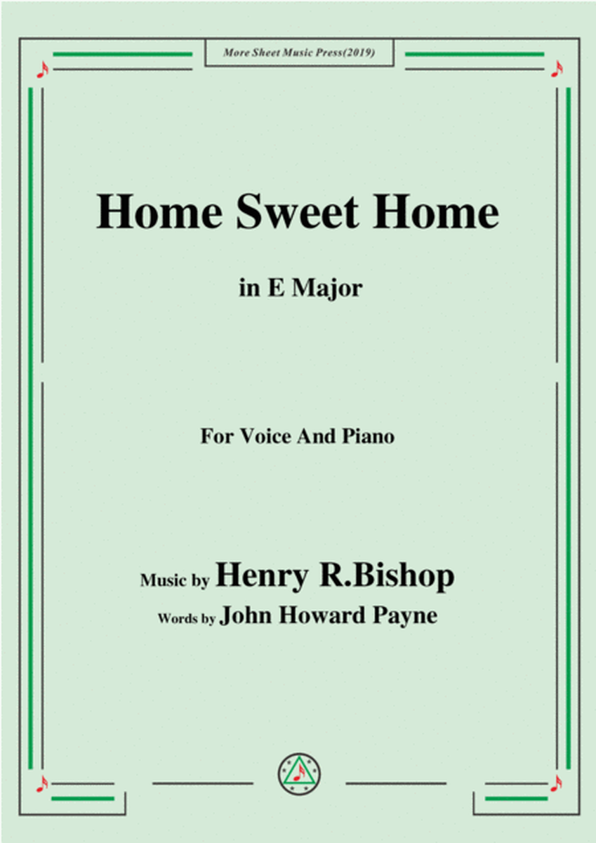 Henry R. Bishop-Home Sweet Home,in E Major,for Voice&Piano image number null