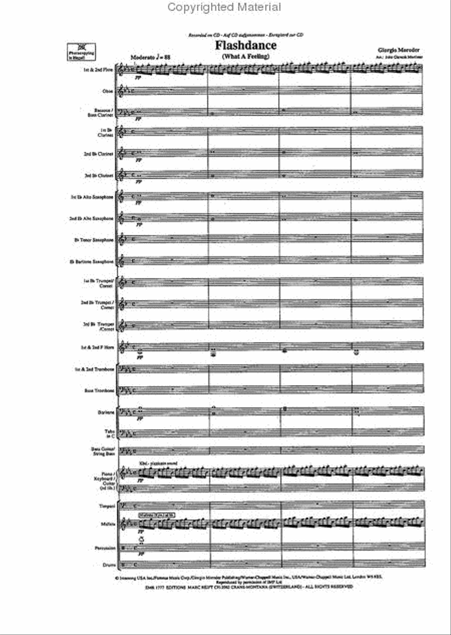 Flashdance What A Feeling Concert Band scores gallery preview page 3