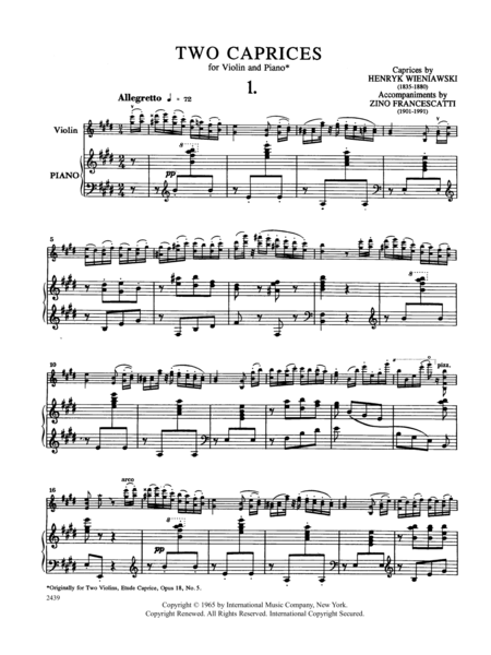 Two Etudes-Caprices, Opus 18, Nos. 4 & 5