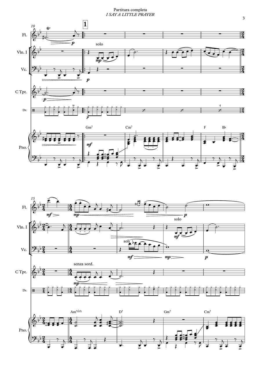 I Say A Little Prayer Small Ensemble scores gallery preview page 3