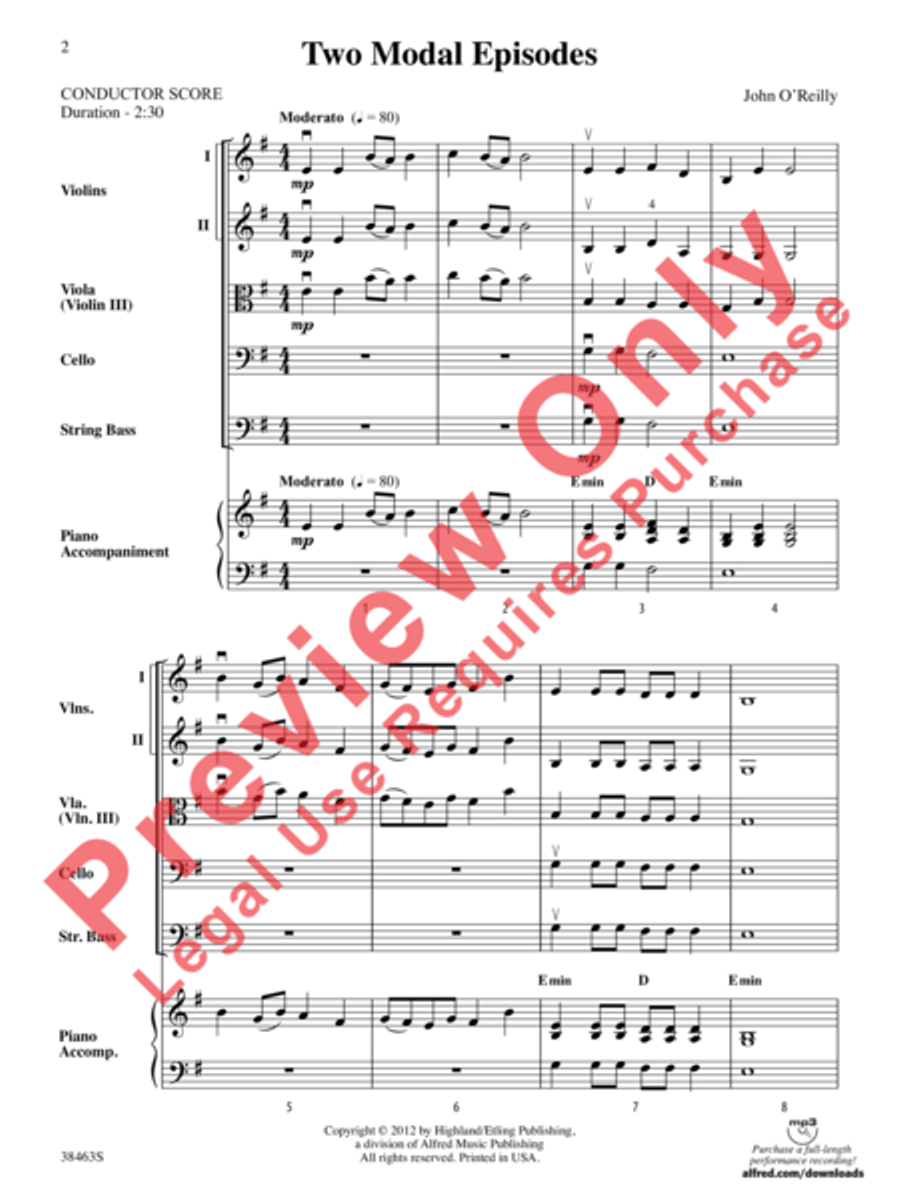 Two Modal Episodes String Orchestra scores gallery preview page 3