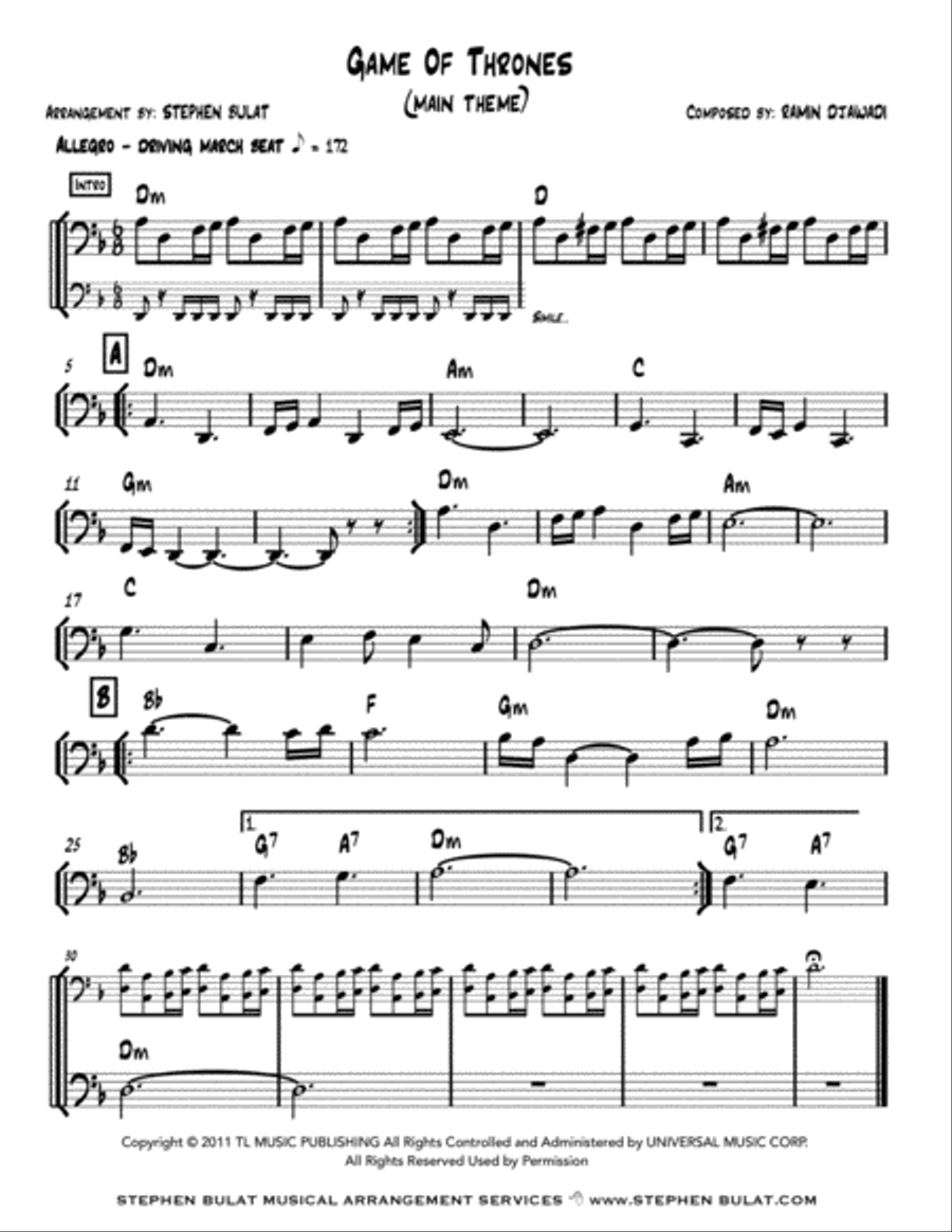 Game Of Thrones Small Ensemble scores gallery preview page 1