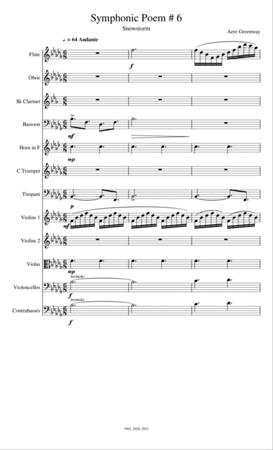 Symphonic Poem # 6 - Snowstorm Full Orchestra scores gallery preview page 2