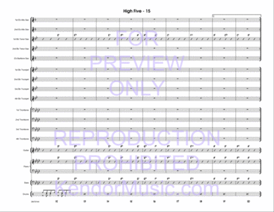 High Five (Full Score) High Five (Full Score) Jazz Ensemble scores gallery preview page 17