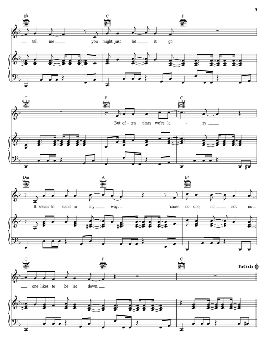 Flake Piano, Vocal, Guitar scores gallery preview page 3
