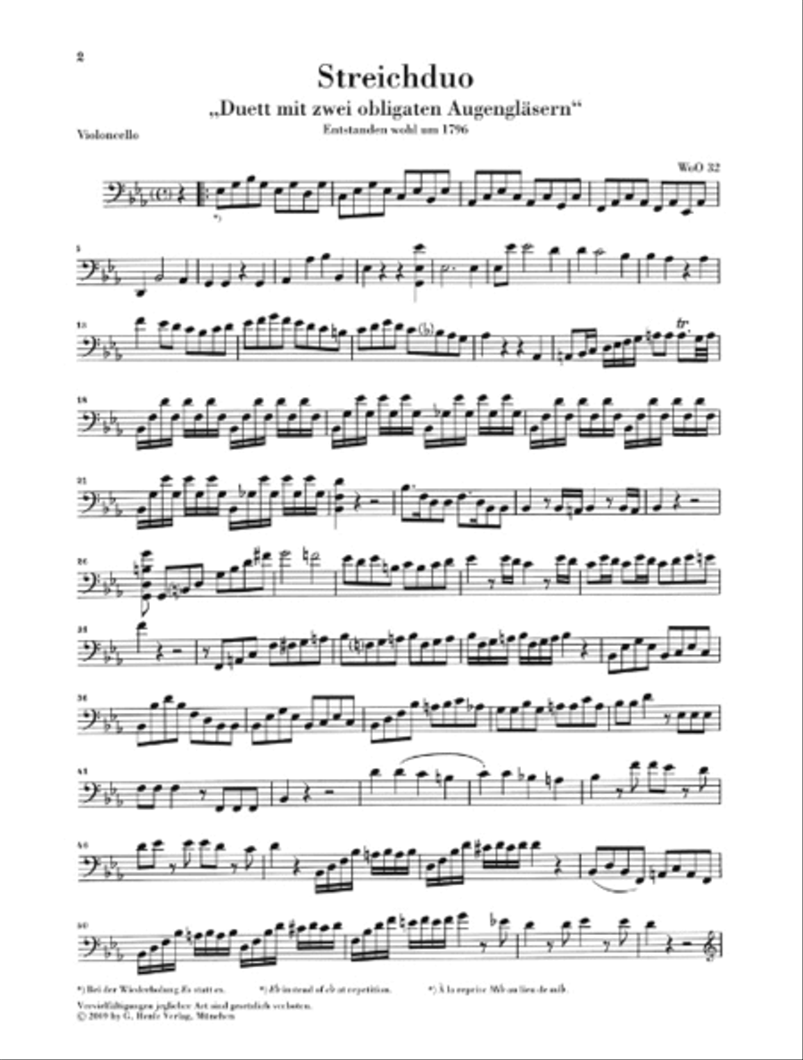 Duet with Two Obligato Eyeglasses, WoO 32 String Duet scores gallery preview page 3