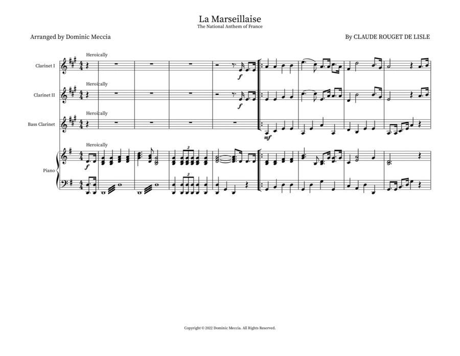 La Marseillaise Small Ensemble scores gallery preview page 1