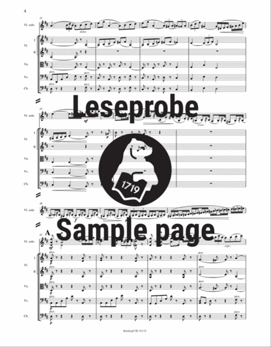 Violin Concerto in D major Op. 35 Orchestra scores gallery preview page 5