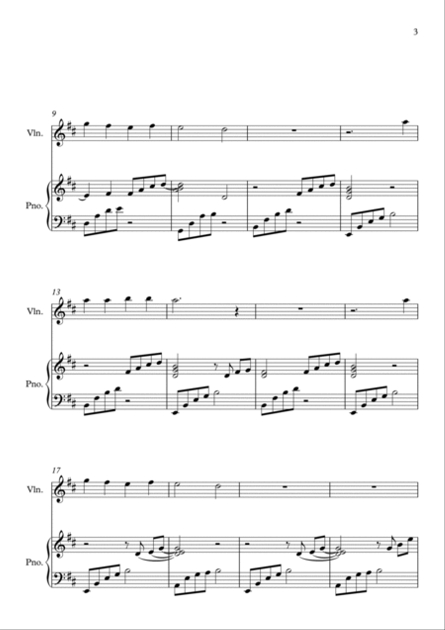 Now Thank We All Our God, for Violin and Piano Violin Solo scores gallery preview page 3