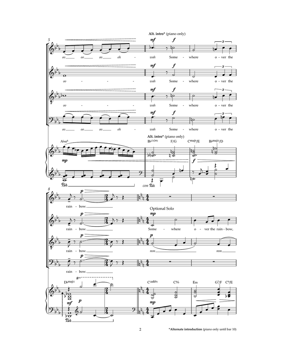 Over The Rainbow (from 'The Wizard Of Oz') Choir scores gallery preview page 2