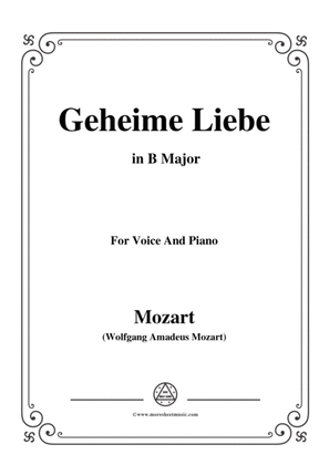 Mozart-Geheime Liebe,in B Major,for Voice and Piano