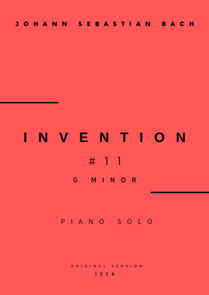 Invention No.11 in G Minor - Piano Solo (Original Version)