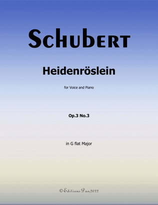 Book cover for Heidenröslein, by Schubert, in G flat Major