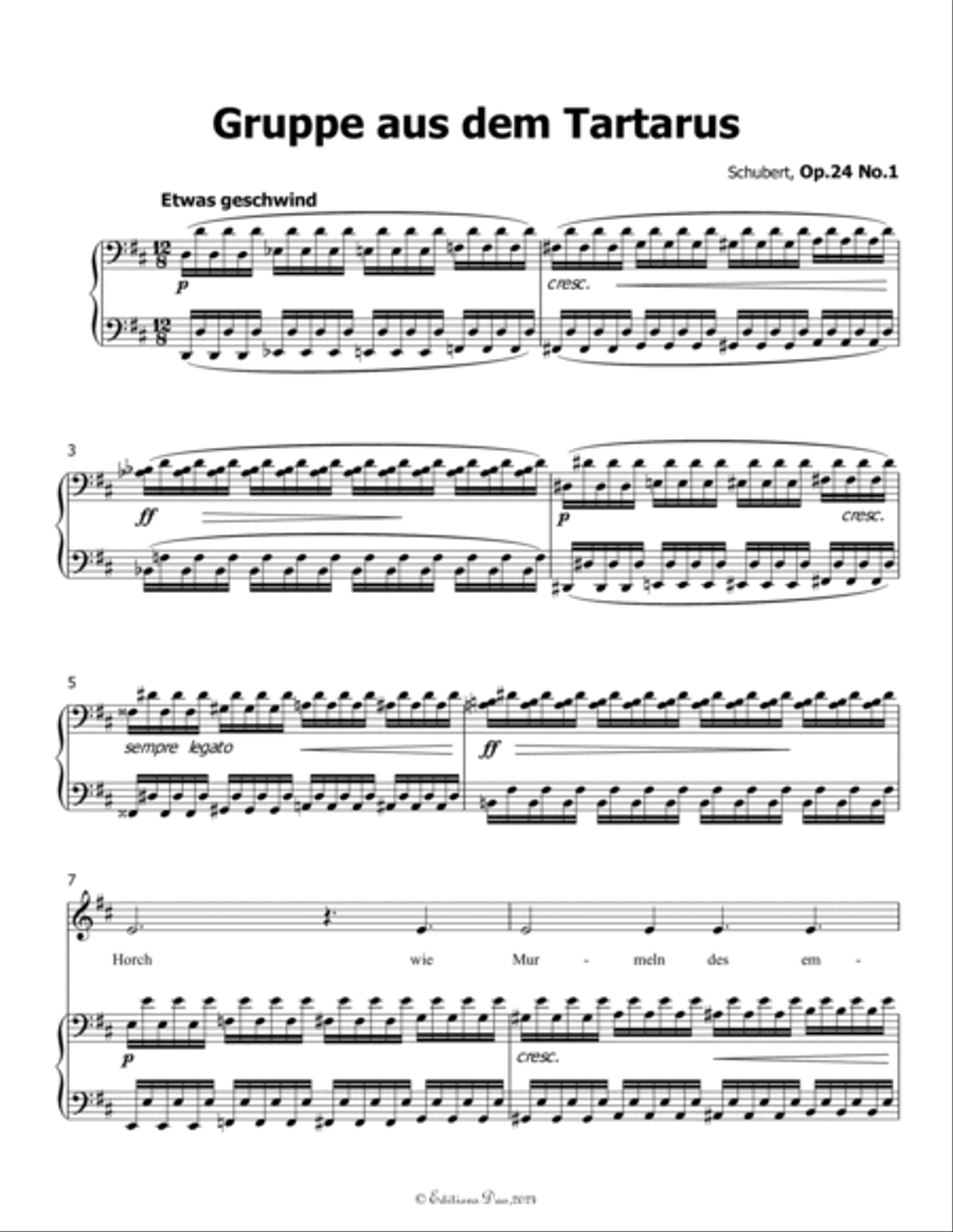 Gruppe aus dem Tartarus, by Schubert, Op.24 No.1, in D Major Voice scores gallery preview page 3