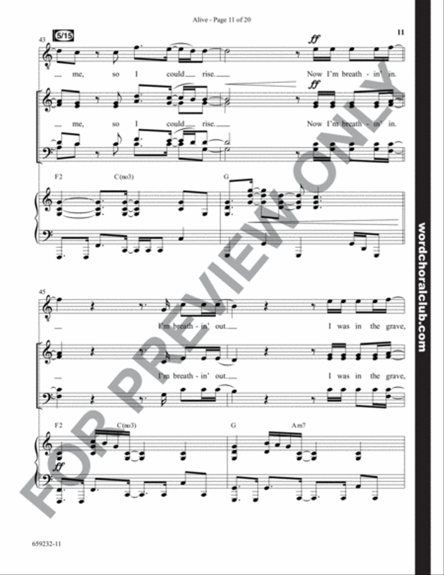 Alive - Anthem Alive - Anthem 4-Part scores gallery preview page 11
