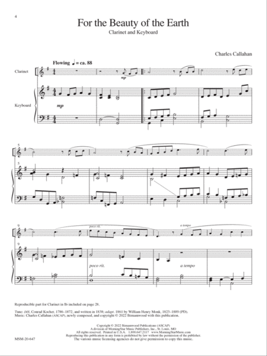 Preludes for Clarinet and Keyboard Clarinet scores gallery preview page 4
