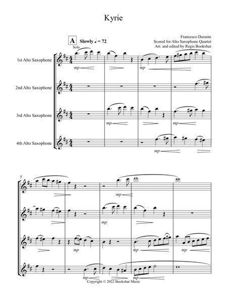 Kyrie (Durante) (Alto Saxophone Quartet)