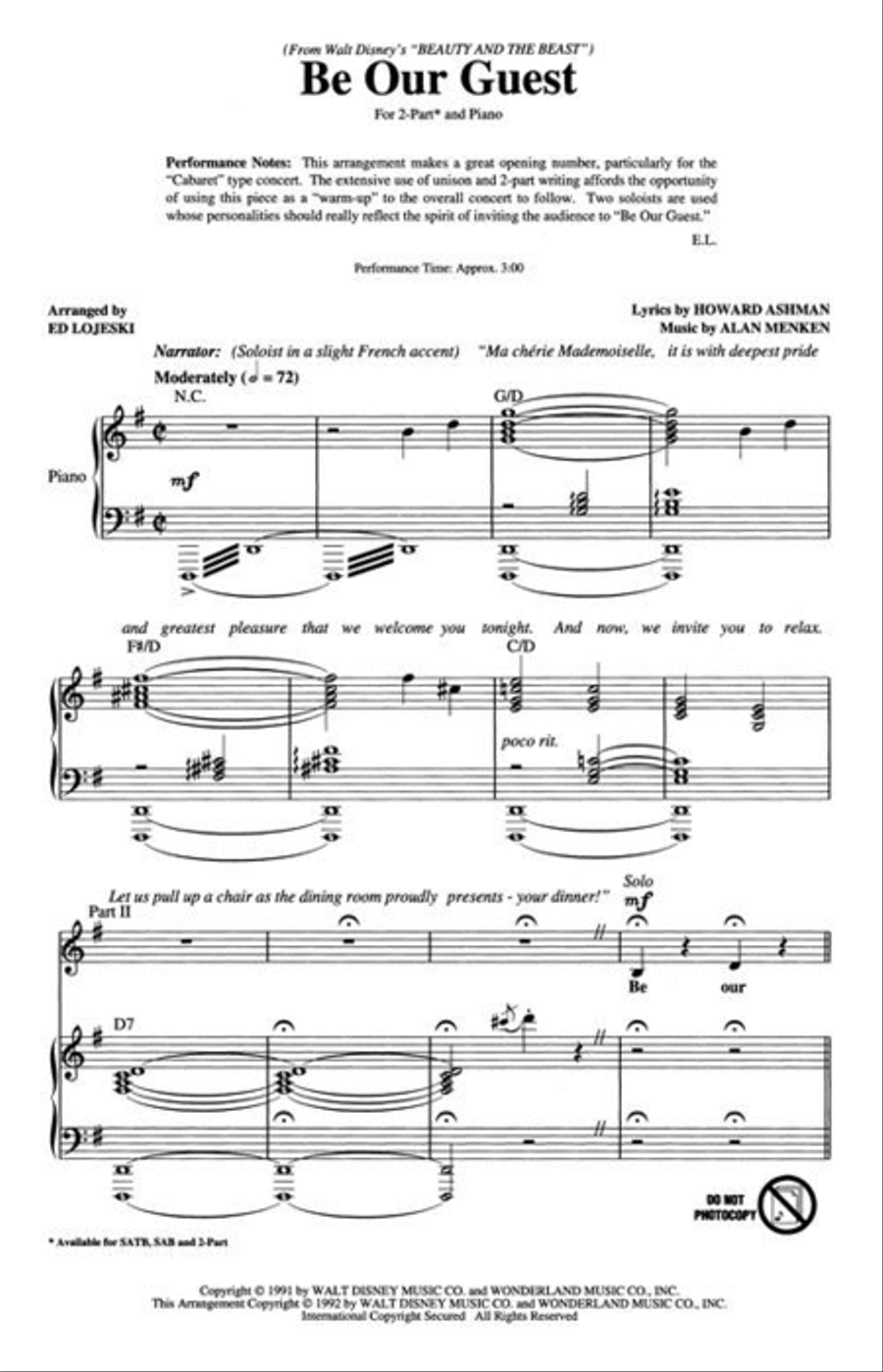 Be Our Guest 3-Part scores gallery preview page 3