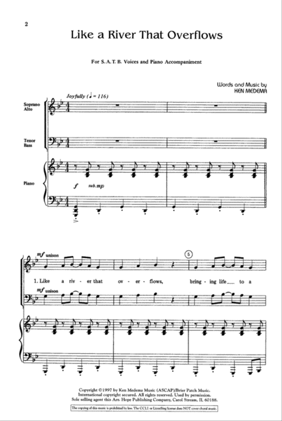 Like a River that Overflows 4-Part scores gallery preview page 2