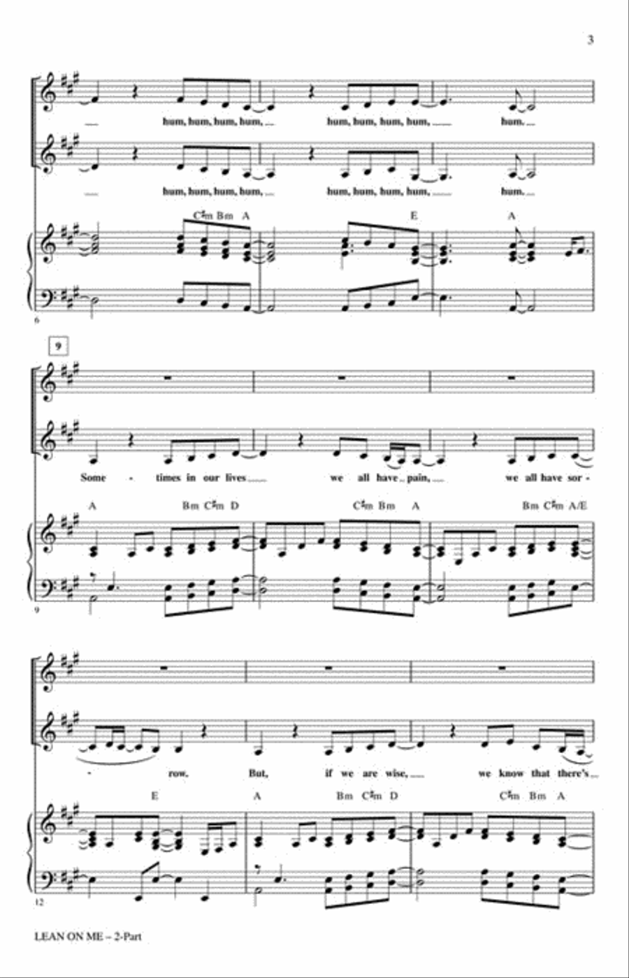 Lean on Me 2-Part scores gallery preview page 3
