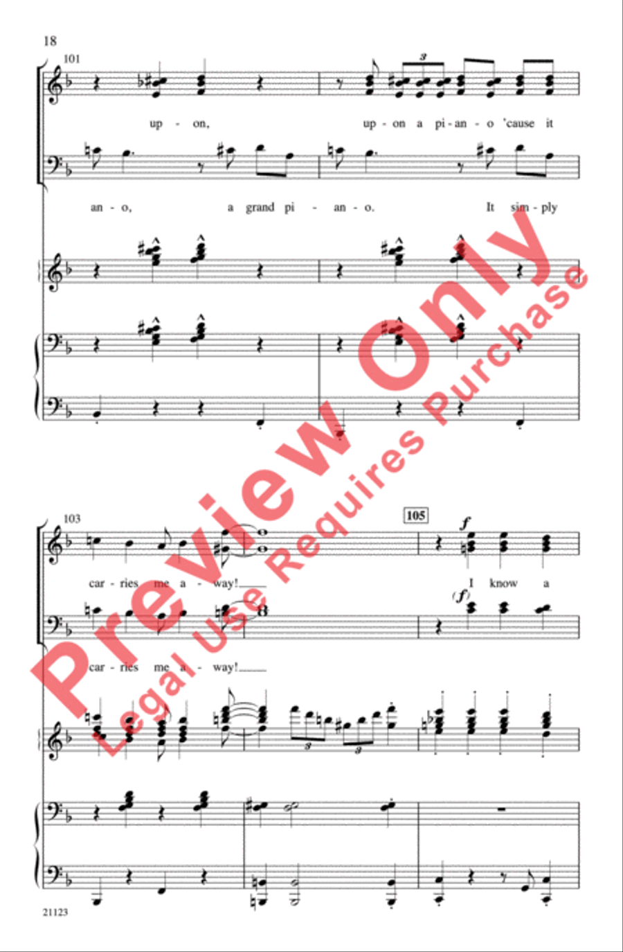 I Love a Piano 4-Part scores gallery preview page 18