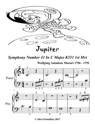 Jupiter K551 First Movement Beginner Piano Sheet Music