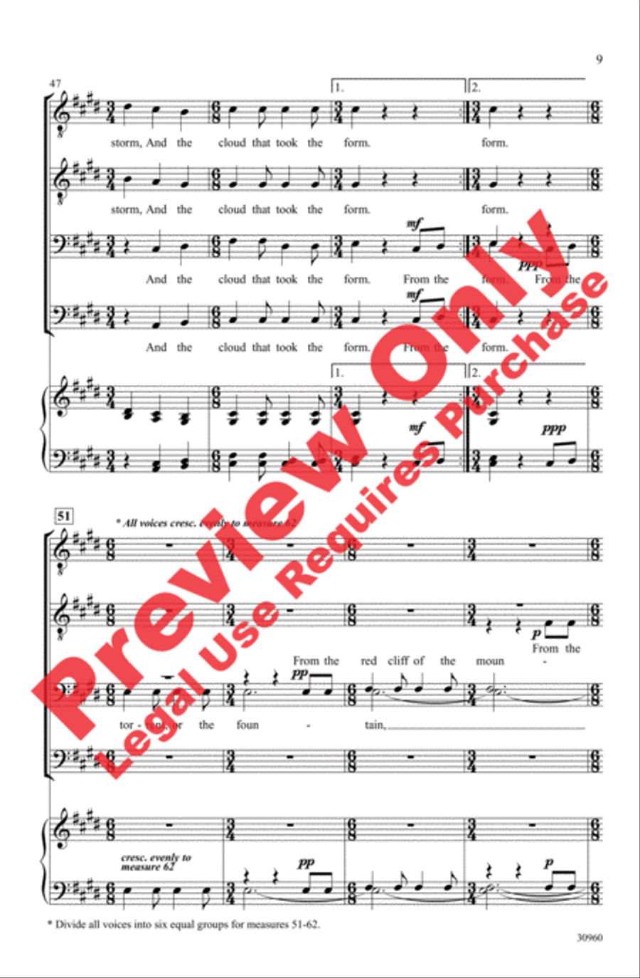 Demon in My View Men's Choir scores gallery preview page 9