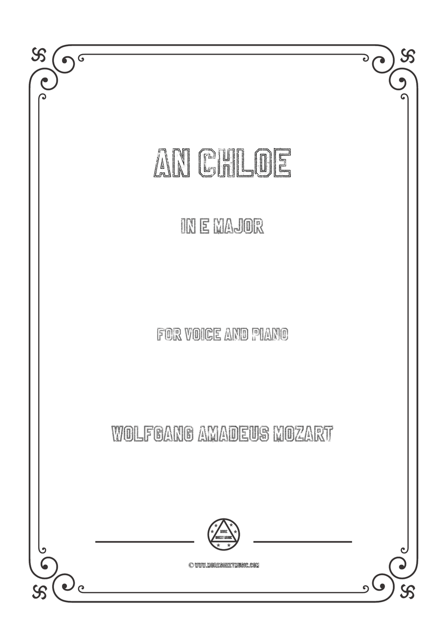 Mozart-An Chloe in E Major,for Voice and Piano Piano, Vocal scores gallery preview page 1