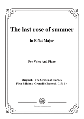 Book cover for Bantock-Folksong,The last rose of summer,in E flat Major,for Voice and Piano