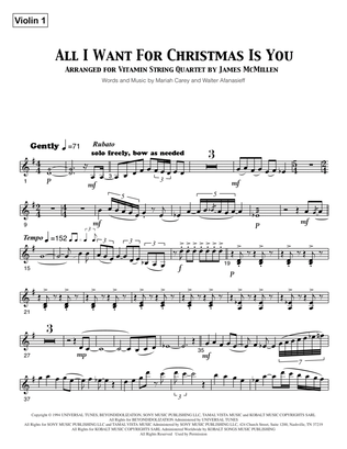 All I Want For Christmas Is You - Violin 1