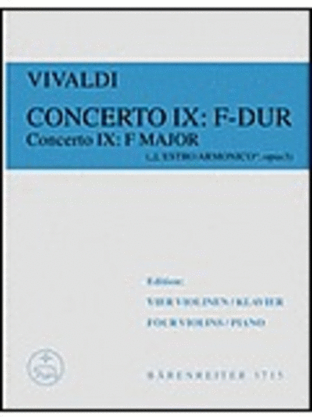 Concerto Op 3 No 9 F 4Vln
