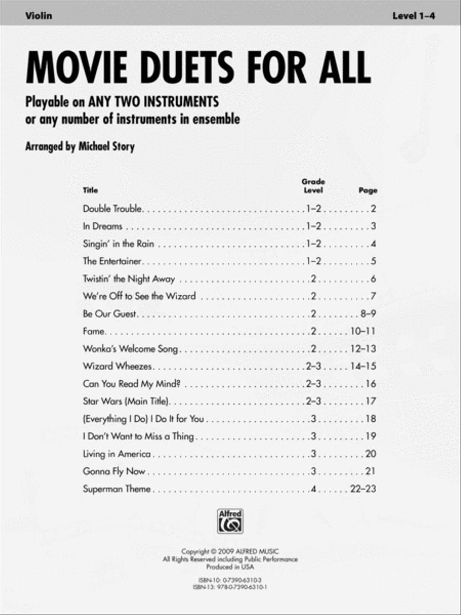 Movie Duets for All Movie Duets for All Small Ensemble scores gallery preview page 2
