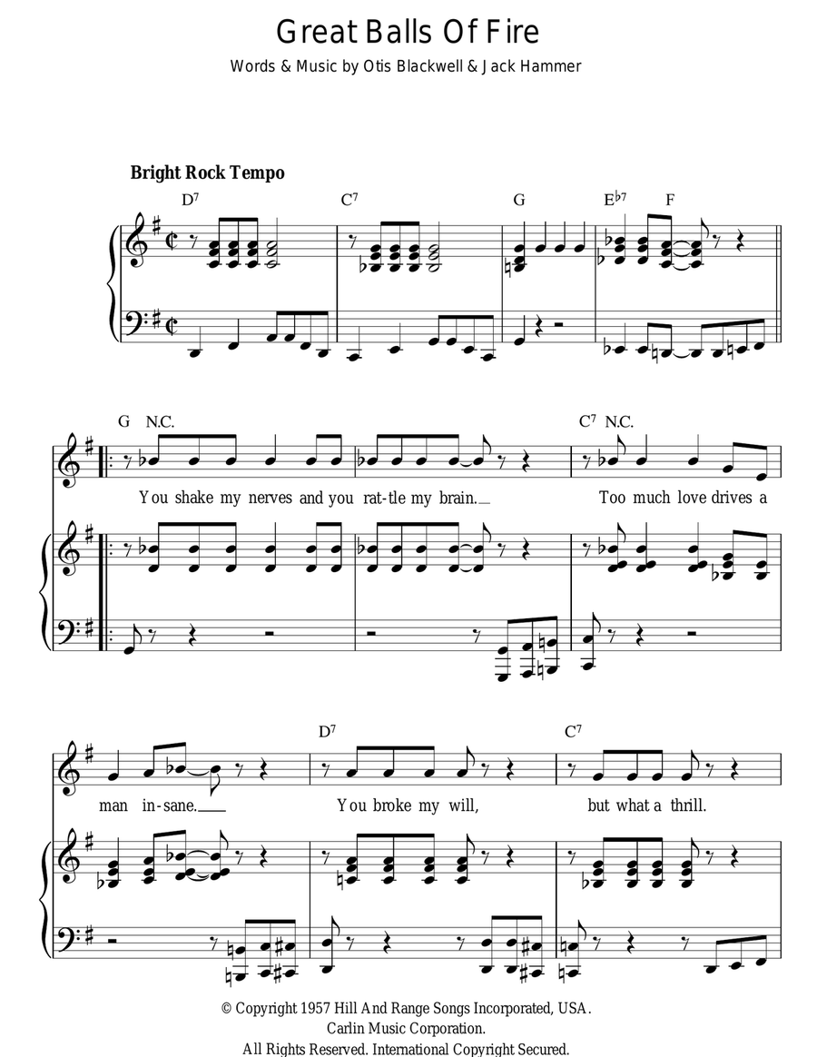 Great Balls Of Fire Acoustic Guitar scores gallery preview page 1