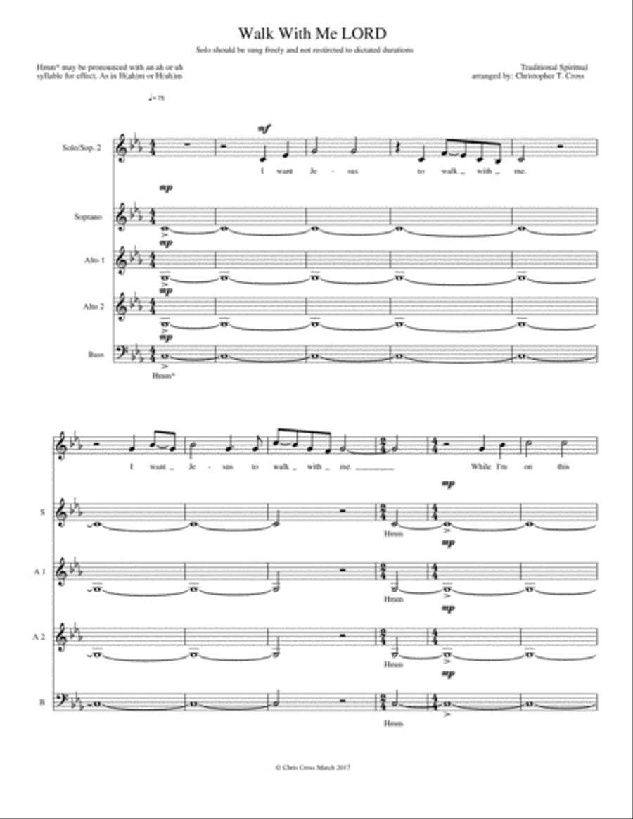 Walk With Me LORD/Give Me Jesus Divisi scores gallery preview page 1