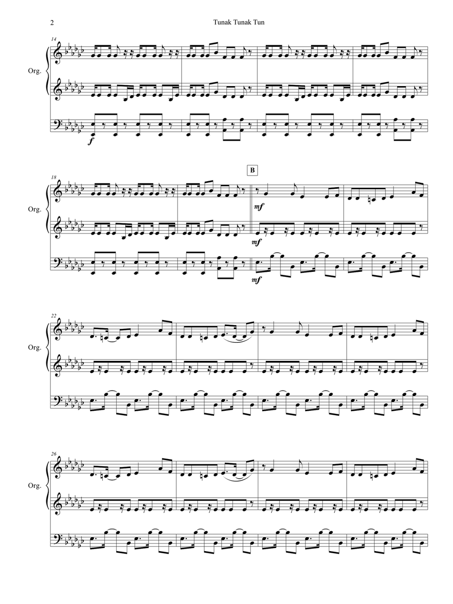 Tunak Tunak Tun Organ Solo scores gallery preview page 3