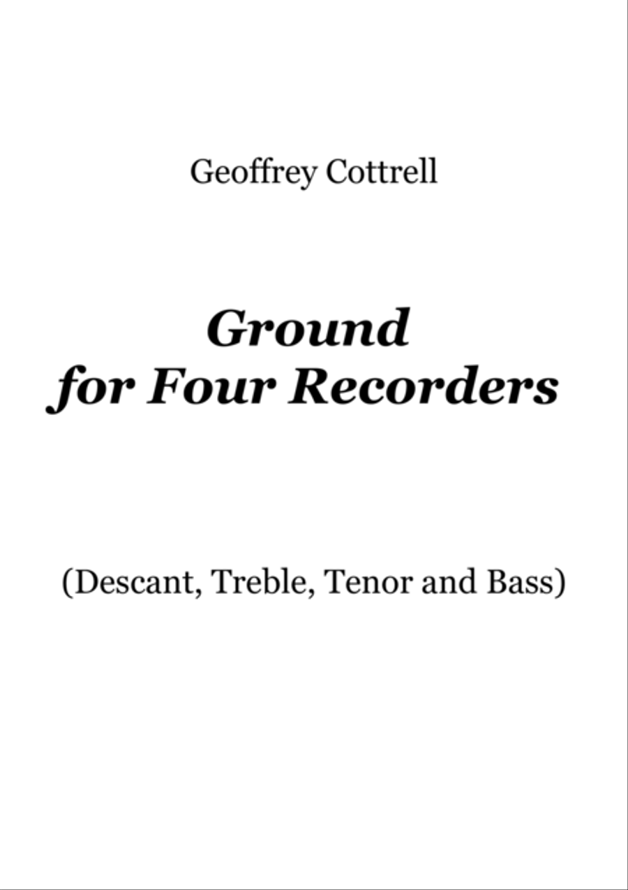 Ground for four recorders Recorder scores gallery preview page 1