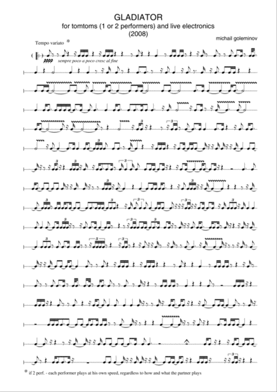 Gladiator Percussion Ensemble scores gallery preview page 1