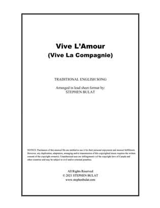 Book cover for Vive L'Amour (Vive La Compagnie) - Lead sheet (key of C)