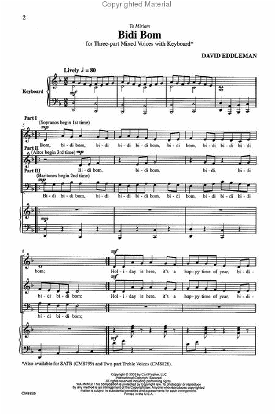 Bidi Bom 3-Part scores gallery preview page 2