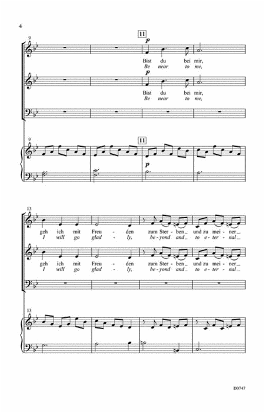 Bist Du Bei Mir (Be Near to Me) 3-Part scores gallery preview page 3