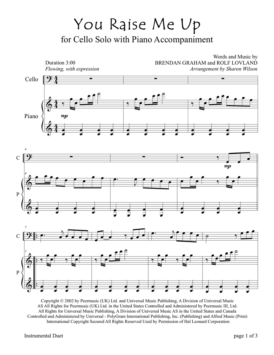 You Raise Me Up Piano scores gallery preview page 2