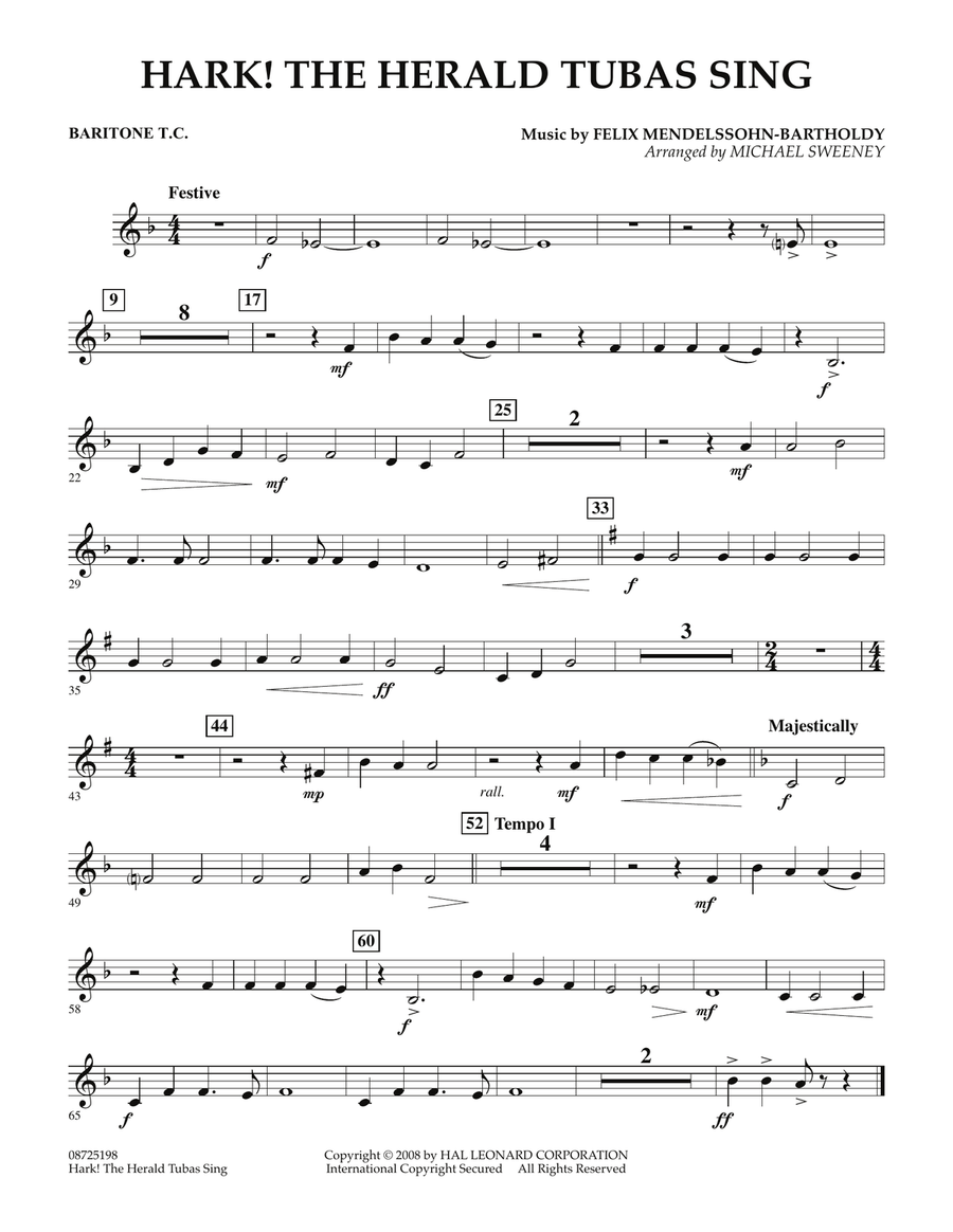 Hark! The Herald Tubas Sing - Baritone T.C. Concert Band scores gallery preview page 1