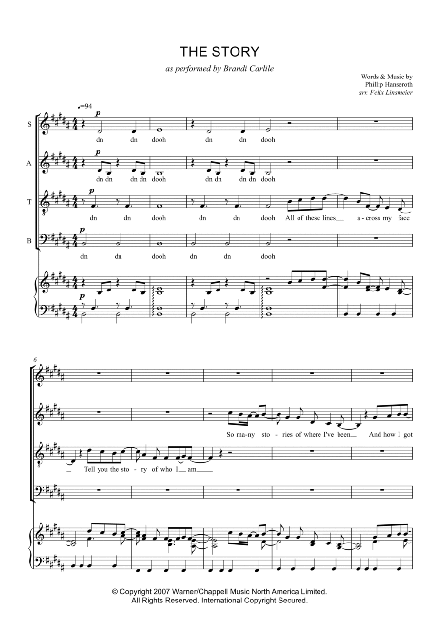 The Story 4-Part scores gallery preview page 1