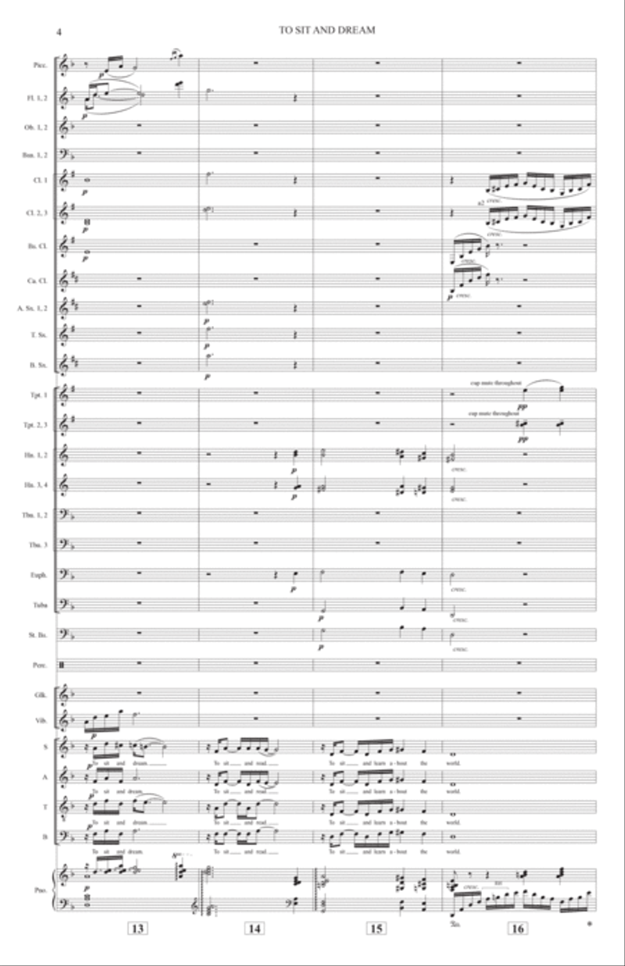 To Sit And Dream (Band Accompaniment) - Full Score Choir scores gallery preview page 4